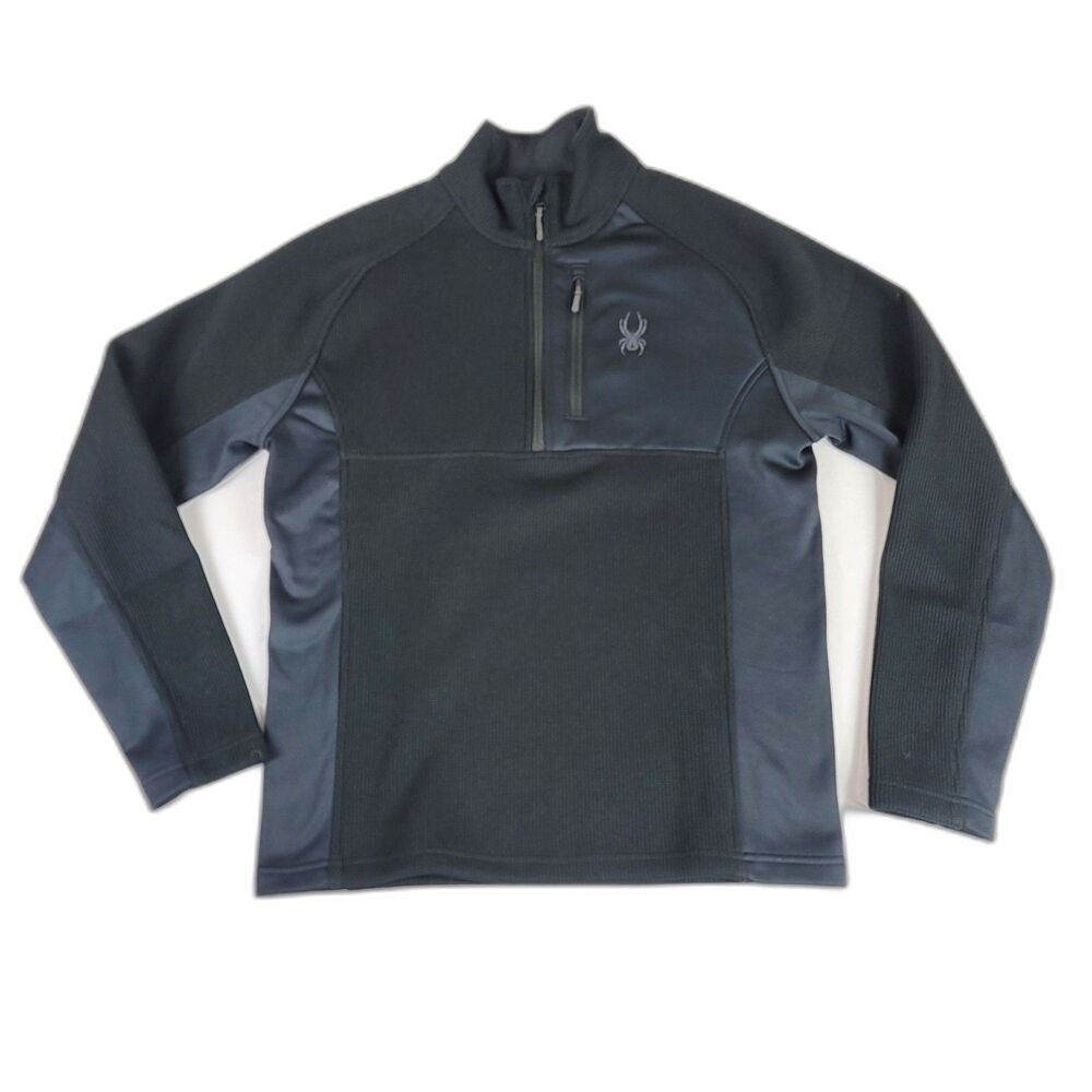 Spyder Performance Men’s Medium 1/2 Zip Outbound Stryke Sweater, Black. NWOT